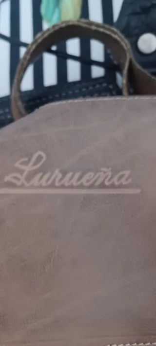 Bolso de piel Lurueña Beige/Dorado