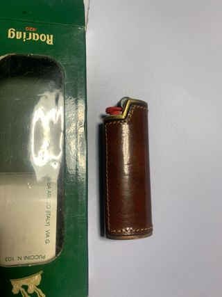 Roaring porta accendino in cuoio anni '80 misur MX