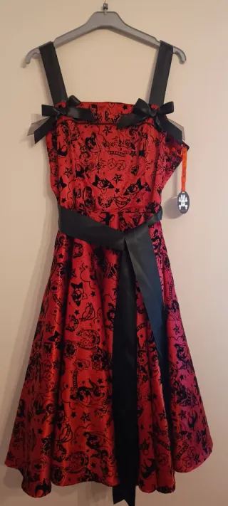 Vestido vintage retro rojo y negro Hell Bunny