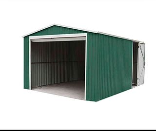Garaje metálico 512x338x243 cm (17,3 m²) Leicester verde KIS12964