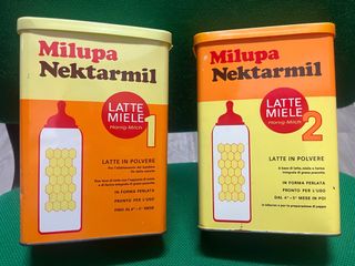 Milupa Nektarmil 2 confezioni latta anni '70