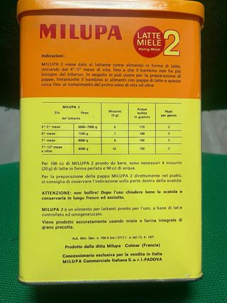 Milupa Nektarmil 2 confezioni latta anni '70
