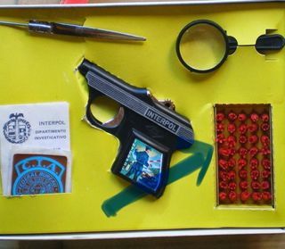 Pistola giocattolo MONDIAL mod Interpol del 1970