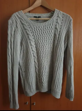 Jersey H&M Mujer Talla M Trenzado Beige