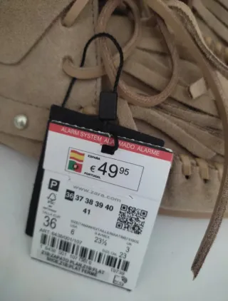 Botines Zara Beige Talla 36