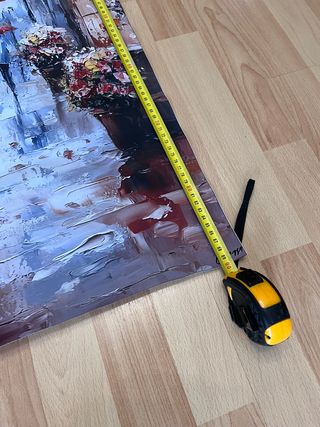 Lienzo 60x90cm Pareja París Lluvia Torre Eiffel