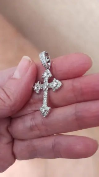 Colgante Cruz Circonita acero