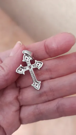 Colgante Cruz Circonita acero