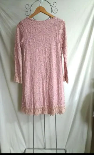 Vestido rosa encaje talla U