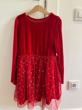 Vestido rojo fiesta niña 8 años