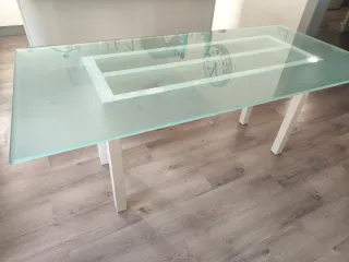 Mesa comedor cristal y madera