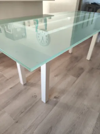 Mesa comedor cristal y madera