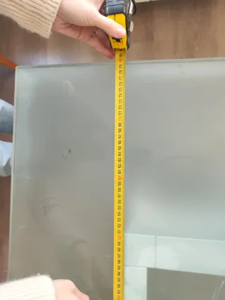 Mesa comedor cristal y madera