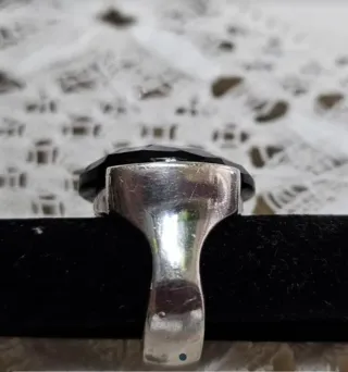 Anillo Plata Ley y Onix Negro