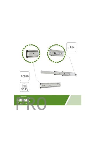 Guía de Cajón Metálica 500x45mm | Extracción Total