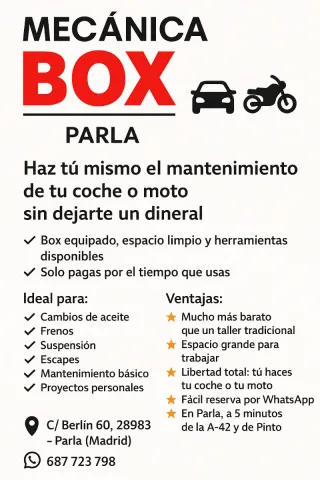 Taller box de mecanica coches y moto