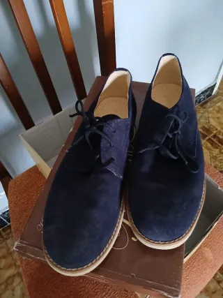 Mocasines de ante azul marino para hombre