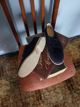 Mocasines de ante azul marino para hombre