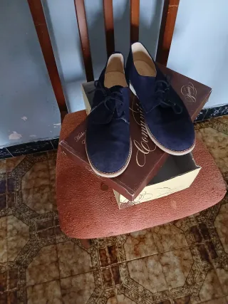 Mocasines de ante azul marino para hombre