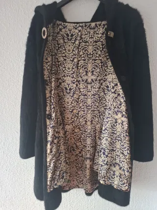 Elegante abrigo imitación piel visón