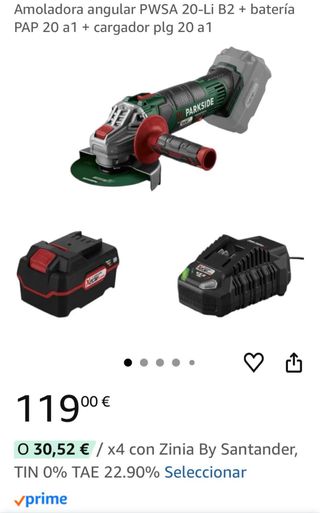 Amoladora Radial a Batería Parkside