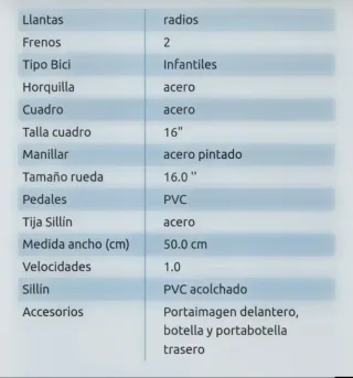 Bicicleta infantil Blue Ice