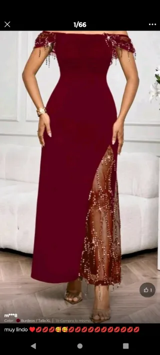 Vestido de fiesta burdeos talla M