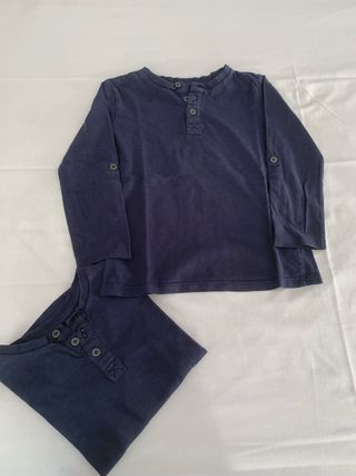Lote 2 Camisetas Manga Larga Gemelos  3/4 Años