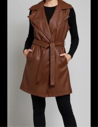 Chaleco largo marrón