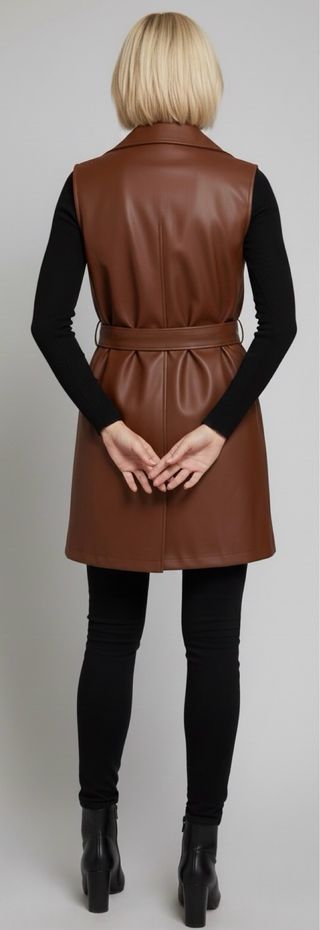 Chaleco largo marrón