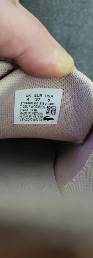 Zapatillas Lacoste Talla 37 Oro Rosa