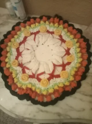 Centro de mesa crochet 3D