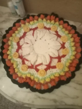 Centro de mesa crochet 3D