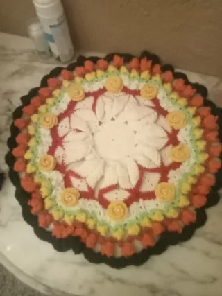 Centro de mesa crochet 3D