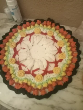 Centro de mesa crochet 3D