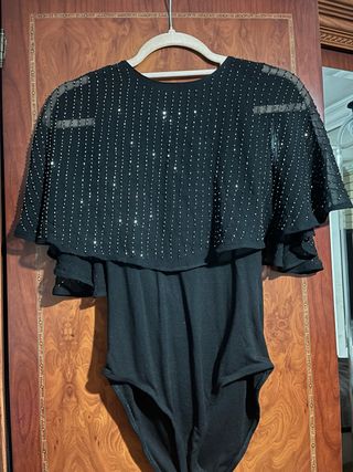 Body negro con pedrería