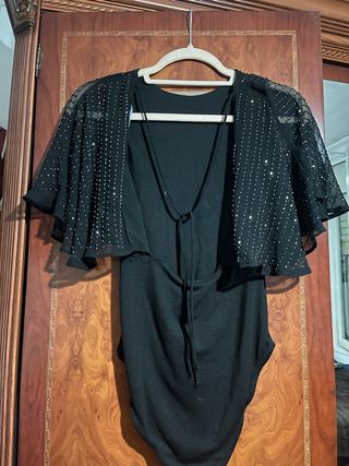 Body negro con pedrería