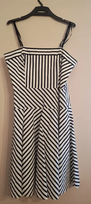 Vestido midi rayas tirantes finos