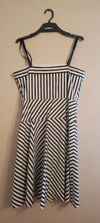 Vestido midi rayas tirantes finos