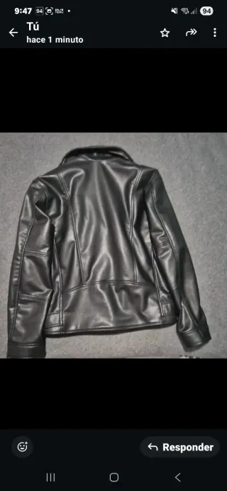 Cazadora Piel Cruzada Pull&Bear Negra