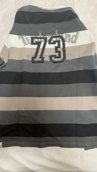 Polo Timberland niño rayas grises y blancas