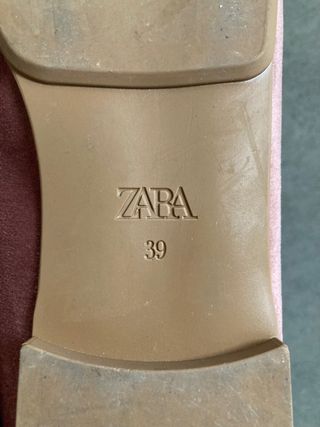 Manoletinas Zara rosa terciopelo T39