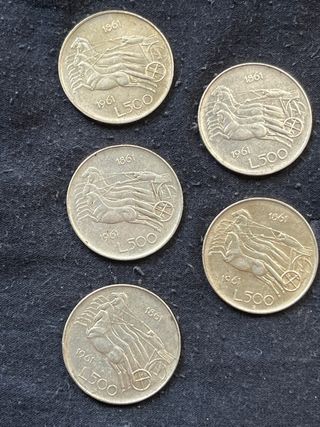 5 Lire 500 Argento 1961