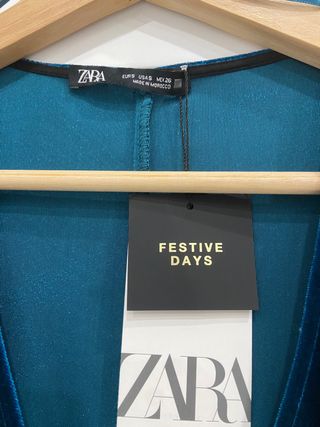 Vestido Terciopelo Midi Zara Talla S