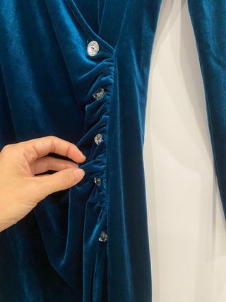 Vestido Terciopelo Midi Zara Talla S