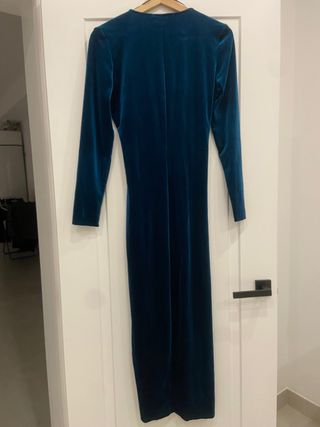 Vestido Terciopelo Midi Zara Talla S
