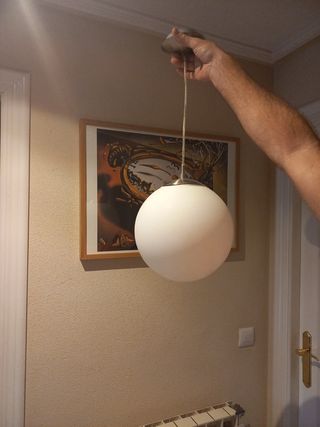 Lámpara de techo bola metal y cristal