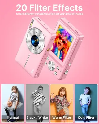 Cámara Digital 44MP Zoom 16X Rosa