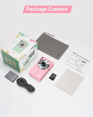 Cámara Digital 44MP Zoom 16X Rosa