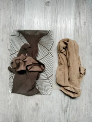 Medias de rejilla  marrones